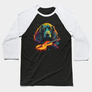 Field Spaniel Playing Violin Baseball T-Shirt